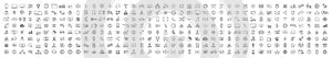 Set of 330 Technology and Electronics and Devices web icons in line style. Device, phone, laptop, communication, smartphone,