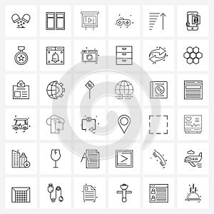 Set of 36 Modern Line Icons of thumb impression, arrow, seo, signals, remote