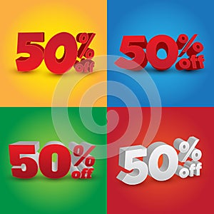 Set of 3D 50% Off - 4 Various Design