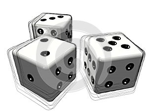 Set of 3d dice or die