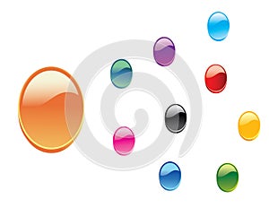 Set of 3D Glossy Web Buttons Vector