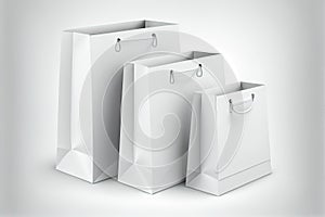 set of 3d paper bags on a white background. 3d illustration. Generative AI