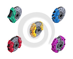 Set of 3D racing brake discs