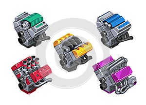 Set of 3D racing engines