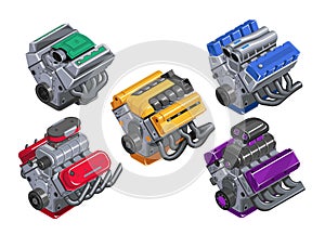 Set of 3D racing engines