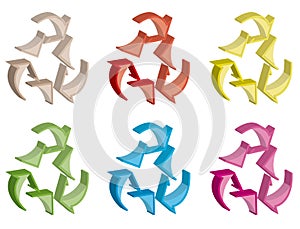 Set of 3d rotation symbol