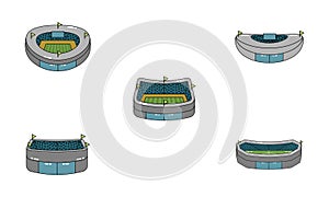 Set of 3D stadiums icons