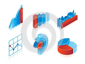 Set of 3d vector charts