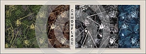 Set of 4 abstract camouflage patterns