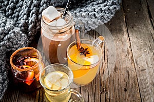 Set of 4 autumn drinks