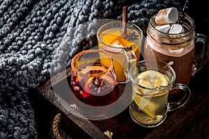 Set of 4 autumn drinks