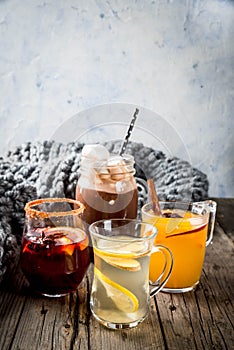 Set of 4 autumn drinks