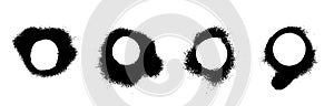 Set of 4 black graffiti circles on white background