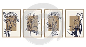 Set of 4 Botanical wall art