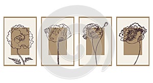 Set of 4 Botanical wall art