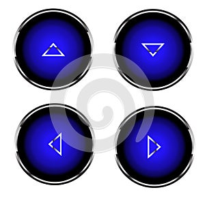 Set of 4 buttons with internal illumination, 4 directions of arrows.