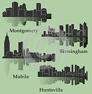 Set of 4 City in Alabama ( Montgomery, Mobile, Huntsville, Birmingham)