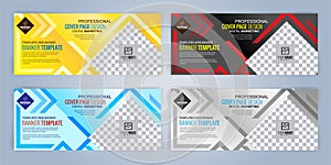 Set of 4 color Web banners templates