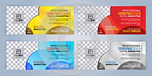 Set of 4 color Web banners templates