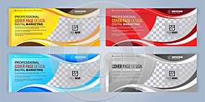 Set of 4 color Web banners templates