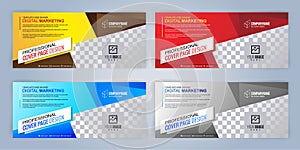 Set of 4 color Web banners templates