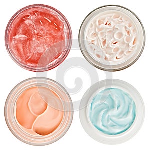 Set of 4 different dermal creams and gels photo