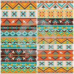 Set of 4 ethnic geometric patterns