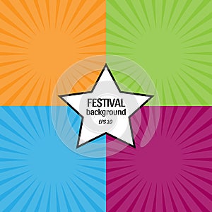 Set of 4 fun festival backgrounds