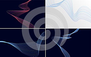 Set of 4 geometric wave pattern vector backgrounds for your designs