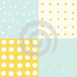 Set of 4 hand drawn cute seamless patterns