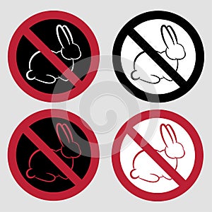 Set of 4 icons - no testing on animals.