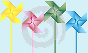 Set of 4 Origami Pinwheels