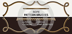 Set of 4 rope illustrator pattern brushes