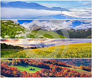 Set of the 4 seasons landscape