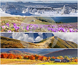 Set of the 4 seasons landscape