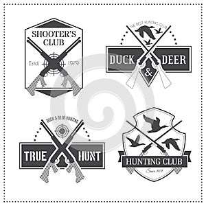 Set of 4 vintage hunting emblems