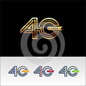 Set of 40th Anniversary logo design