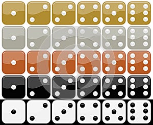 Set of 5 different dice pairs, vector available