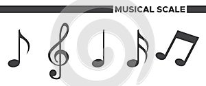 Set Of 5 Simple Musical Scale Icons