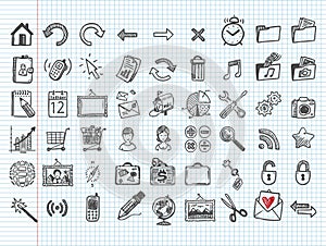 Set of 54 doodle icons