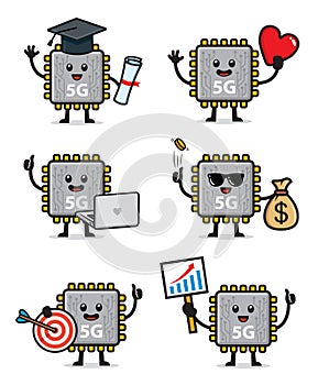 Set of 5G chipset character vector