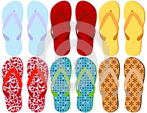 Set of 6 Colorful Sandals
