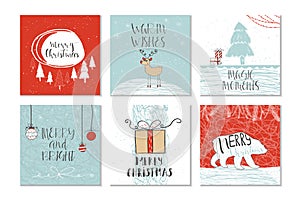 Set of 6 cute Christmas gift cards