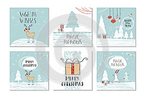 Set of 6 cute Christmas gift cards