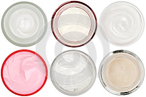 Set of 6 different dermal creams and gels photo