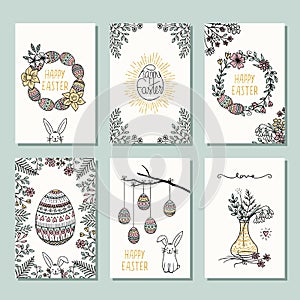 Set of 6 small Easter cards