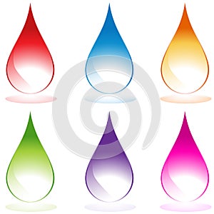 Set of 6 Water Droplets