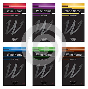Set of 6 Wine Labels