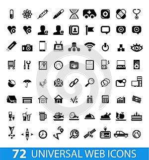 Set of 72 universal web icons