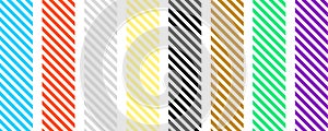 Set of 8 banners with diagonal stripes